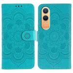 For OnePlus Nord CE4 Lite Global Sun Mandala Embossing Pattern Phone Leather Case(Blue)