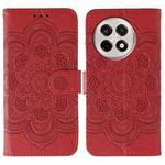 For OnePlus Ace 5 / Ace 5 Pro / 13R Sun Mandala Embossing Pattern Phone Leather Case(Red)