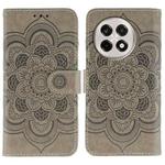 For OnePlus Ace 5 / Ace 5 Pro / 13R Sun Mandala Embossing Pattern Phone Leather Case(Grey)