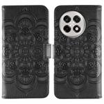 For OnePlus Ace 5 / Ace 5 Pro / 13R Sun Mandala Embossing Pattern Phone Leather Case(Black)