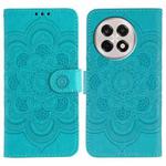 For OnePlus Ace 5 / Ace 5 Pro / 13R Sun Mandala Embossing Pattern Phone Leather Case(Blue)