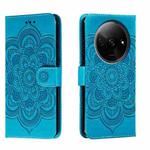 For Xiaomi Redmi A3 Sun Mandala Embossing Pattern Phone Leather Case(Blue)