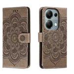 For Xiaomi Redmi Note 13 Pro 4G Sun Mandala Embossing Pattern Phone Leather Case(Grey)