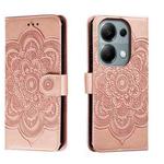For Xiaomi Redmi Note 13 Pro 4G Sun Mandala Embossing Pattern Phone Leather Case(Rose Gold)