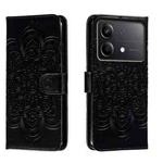 For Xiaomi Redmi Note 13R Pro Sun Mandala Embossing Pattern Phone Leather Case(Black)