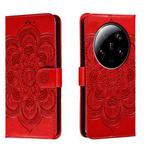 For Xiaomi 13 Ultra Sun Mandala Embossing Pattern Phone Leather Case(Red)