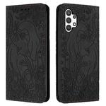 For Samsung Galaxy A13 4G / 5G Retro Elephant Embossed Leather Phone Case(Black)