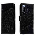 For Sony Xperia 10 III Sun Mandala Embossing Pattern Phone Leather Case(Black)