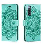 For Sony Xperia 10 III Sun Mandala Embossing Pattern Phone Leather Case(Green)