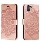 For Sharp Aquos R3 Sun Mandala Embossing Pattern Phone Leather Case(Rose Gold)