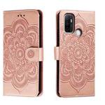 For OPPO A53 2020 Sun Mandala Embossing Pattern Phone Leather Case(Rose Gold)