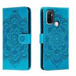 For OPPO A53 2020 Sun Mandala Embossing Pattern Phone Leather Case(Blue)