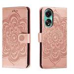 For OPPO A78 4G Sun Mandala Embossing Pattern Phone Leather Case(Rose Gold)