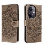 For OPPO K11 Sun Mandala Embossing Pattern Phone Leather Case(Grey)