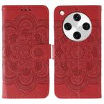 For OPPO Find X8 Pro Sun Mandala Embossing Pattern Phone Leather Case(Red)