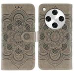 For OPPO Find X8 Pro Sun Mandala Embossing Pattern Phone Leather Case(Grey)
