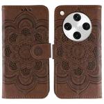 For OPPO Find X8 Pro Sun Mandala Embossing Pattern Phone Leather Case(Brown)