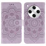 For OPPO Find X8 Pro Sun Mandala Embossing Pattern Phone Leather Case(Purple)