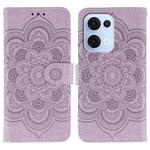 For OPPO Reno13 Sun Mandala Embossing Pattern Phone Leather Case(Purple)