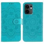 For OPPO Reno13 F Sun Mandala Embossing Pattern Phone Leather Case(Blue)