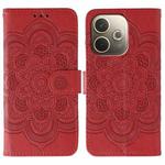 For OPPO A5 Pro 5G Global Sun Mandala Embossing Pattern Phone Leather Case(Red)