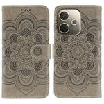 For OPPO A5 Pro 5G Global Sun Mandala Embossing Pattern Phone Leather Case(Grey)