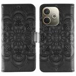 For OPPO A5 Pro 5G Global Sun Mandala Embossing Pattern Phone Leather Case(Black)