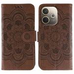 For OPPO A5 Pro 5G Global Sun Mandala Embossing Pattern Phone Leather Case(Brown)