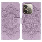 For OPPO A5 Pro 5G Global Sun Mandala Embossing Pattern Phone Leather Case(Purple)