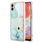 For Samsung Galaxy A04e Marble Pattern IMD Card Slot Phone Case(Green)