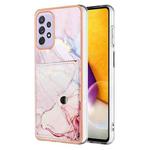 For Samsung Galaxy A13 4G Marble Pattern IMD Card Slot Phone Case(Rose Gold)