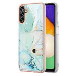 For Samsung Galaxy A34 5G Marble Pattern IMD Card Slot Phone Case(Green)