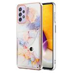 For Samsung Galaxy A52 5G / 4G Marble Pattern IMD Card Slot Phone Case(Galaxy Marble White)