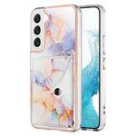 For Samsung Galaxy S23 5G Marble Pattern IMD Card Slot Phone Case(Galaxy Marble White)