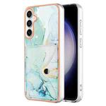 For Samsung Galaxy S23 FE 5G Marble Pattern IMD Card Slot Phone Case(Green)