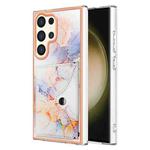 For Samsung Galaxy S24 Ultra 5G Marble Pattern IMD Card Slot Phone Case(Galaxy Marble White)