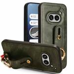 For Nothing Phone 2a Wristband Leather Back Phone Case(Green)