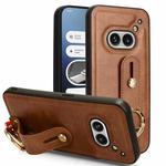 For Nothing Phone 2a Wristband Leather Back Phone Case(Brown)