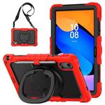 For Lenovo Xiaoxin Pad 2024 / 2025 Handle Silicone Hydric PC Tablet Case with Shoulder Strap(Red)