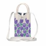 Floral Knitted Mini Crossbody Phone Bag(Purple)