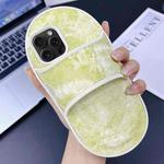 For iPhone 15 Pro Creative Denim Slipper Design TPU Phone Case(Yellow Green)