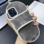 For iPhone 12 Pro Creative Denim Slipper Design TPU Phone Case(Black)