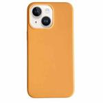 For iPhone 14 Plus Pure Color Leather Magsafe Magnetic Phone Case(Orange)