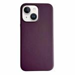For iPhone 14 Plus Pure Color Leather Magsafe Magnetic Phone Case(Purple)
