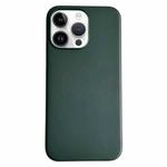 For iPhone 13 Pro Max Pure Color Leather Magsafe Magnetic Phone Case(Dark Green)