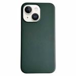 For iPhone 13 Pure Color Leather Magsafe Magnetic Phone Case(Dark Green)
