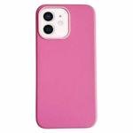 For iPhone 12 Pure Color Leather Magsafe Magnetic Phone Case(Pink)