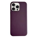 For iPhone 16 Pro Max Pure Color Leather Magsafe Magnetic Phone Case(Purple)