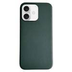 For iPhone 16 Plus Pure Color Leather Magsafe Magnetic Phone Case(Dark Green)