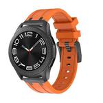 20mm Flat Head Silicone Watch Band(Black Orange)